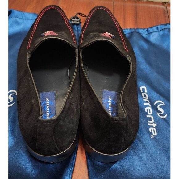 Corrente Pelle line Suede Tassel Loafer   Black + Red Size EU 45 - Picture 6 of 13